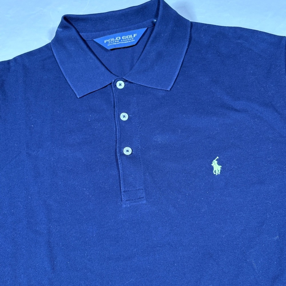 Polo Golf Ralph Lauren Polo Shirt Mens L Navy Blue Pima Cotton Short Sleeve